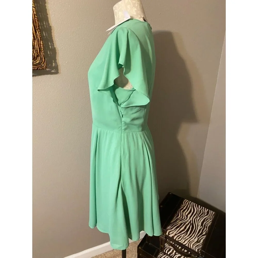 Banana Republic Dress Green 6 Small Short Sleeve  A Line NWT Washable NEW